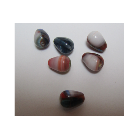 Gocce/Pere Lisce 10,5x7 mm Variegate Sfumature Scure- 10 pz