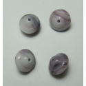 Perle forma Trottola/Bicono 10x8 mm Grigio/Bianco/Rosa Variegato - 4 pz