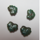 Perle forma Foglia 13x11 mm Verde Scuro/Terracotta Variegato - 5 pz