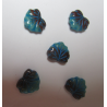 Perle forma Foglia 13x11 mm Azzurro/Marrone Variegato - 5 pz