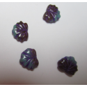 Perle forma Foglia 13x11 mm Viola/Azzurro Variegato - 5 pz