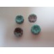 Perle forma Fiore 14 mm Verde/Blue/Beige Variegato - 5 pz