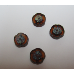 Perle forma Fiore 12 mm Crystal Dark Travertin - 5 pz