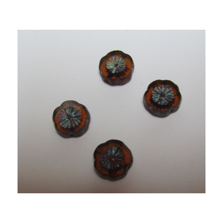 Perle forma Fiore 12 mm Crystal Dark Travertin - 5 pz