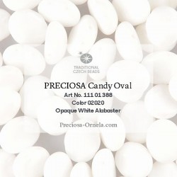 Candy Oval Beads 6x4 mm White Alabaster - 20 pcs