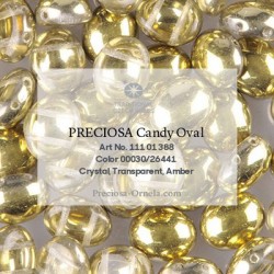 Candy Oval Beads 6x4 mm Crystal Amber - 20 pcs