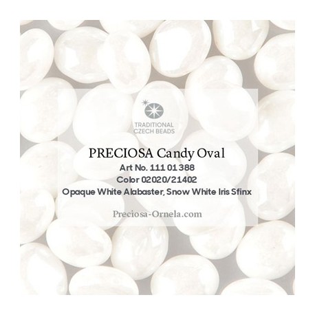Candy Oval Beads 6x4 mm Luster Alabaster - 20 pz