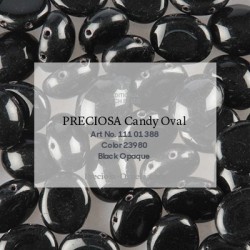 Candy Oval Beads 6x4 mm Opaque Jet - 20 pcs