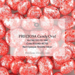 Candy Oval Beads 6x4 mm Opaque Red Granite Gold - 20 pcs