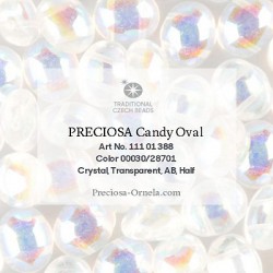 Candy Oval Beads 8x6 mm Crystal AB - 20 pz