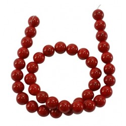 Giada Mashan Colorata Rosso Tonda Liscia 6 mm - 10 pz