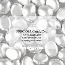 Candy Oval Beads 12x10 mm Crystal AB - 10 pz