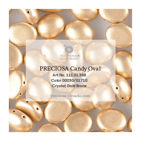 Candy Oval Beads 12x10 mm Light Gold Mat - 10 pz