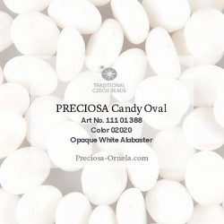 Candy Oval Beads 12x10 mm Alabaster - 10 pcs