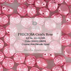 Candy Rose Beads 8 mm Silver Metallic Dyed - 10 pcs