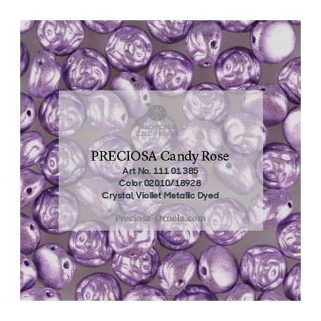Candy Rose Beads 8 mm Pink Metallic Dyed - 10 pz