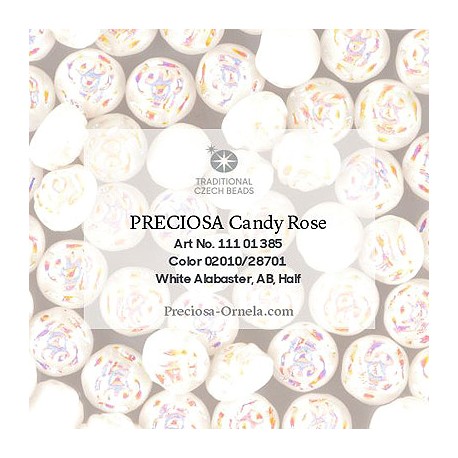 Candy Rose Beads 8 mm Crystal Amber - 10 pz