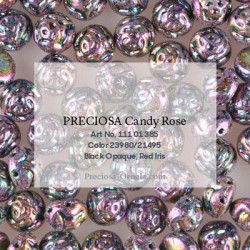 Candy Rose Beads 8 mm Jet Blue Iris - 10 pz