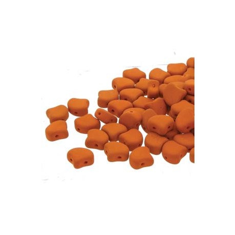 Ginkgo Leaf Bead 7,5 x 7,5 mm Matte Velvet Carrot - 5 g