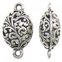 Connettore Stile Tibetano Ovale 17x31 mm Color Argento Antico - 1 pz