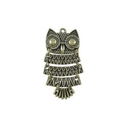Pendente Gufo 25,5x50 mm Color Bronzo Antico - pz 1