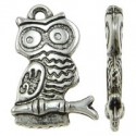 Charm Gufo 15x23 mm Color Argento Antico - 10 pz