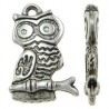 Charm Gufo 15x23 mm Color Argento Antico - 10 pz