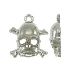Charm Teschio 17,5x20 mm Color Platino - 10 pz
