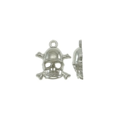 Charm Teschio 17,5x20 mm Color Platino - 10 pz