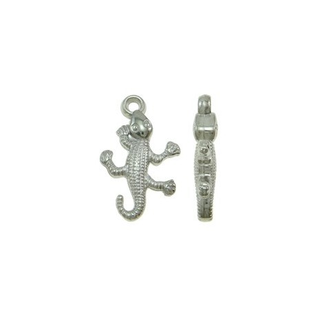 Charm Geco 15,5x26 mm Color Platino - 10 pz