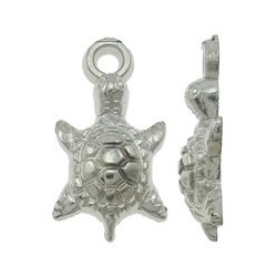 Charm Tartaruga 11x20 mm Color Platino - 10 pz