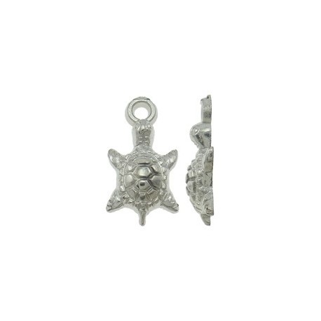 Charm Tartaruga 11x20 mm Color Platino - 10 pz
