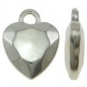 Charm Cuore Sfaccettato 15x20 mm Color Platino - 10 pz