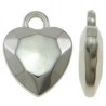 Charm Cuore Sfaccettato 15x20 mm Color Platino - 10 pz