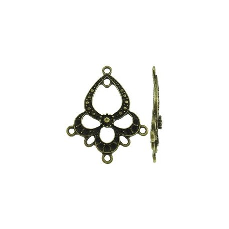 Connettore Stile Tibetano 27,50x34 mm Color Bronzo Antico - pz 1