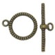 Chiusura T-Bar Tonda 15x19x1,5 mm, Color Bronzo Anticato - 2 pz 