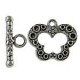 Chiusura T-Bar Farfalla 19x16x2 mm, Color Argento Anticato - 2 pz 