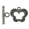 Chiusura T-Bar Farfalla 19x16x2 mm, Color Argento Anticato - 2 pz 