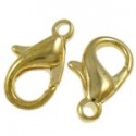 Chiusura a Moschettone 7x12x3,50 mm, Color Oro - 10 pz 