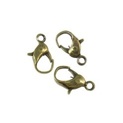Chiusura a Moschettone 6,80x12x3 mm, Color Bronzo Anticato - 10 pz 