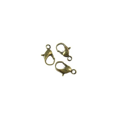 Chiusura a Moschettone 6,80x12x3 mm, Color Bronzo Anticato - 10 pz 