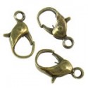 Chiusura a Moschettone 6,80x12x3 mm, Color Bronzo Anticato - 10 pz 