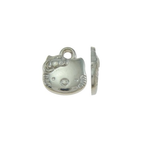 Charm Hello Kitty 11x13 mm Color Platino - 10 pz