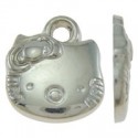 Charm Hello Kitty 11x13 mm Color Platino - 10 pz