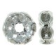 Rondella in Ottone 8x3,5 mm, con Strass, Color Platino - 10 pz