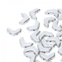 Chevron Duo 10 x 4 mm Silver Alluminium Mat - 15 Pcs