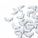 Chevron Duo 10 x 4 mm Silver Alluminium Mat - 15 Pcs
