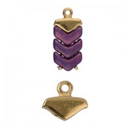 Cymbal Mikronisi Chevron Duo Bead Ending 24K Gold Plated - 2 pcs