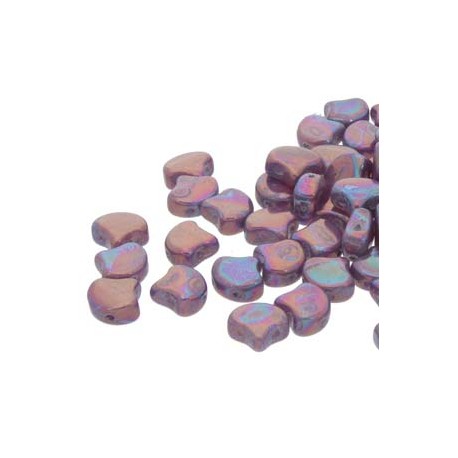 Ginkgo Leaf Bead 7,5 x 7,5 mm White Opal Violet Terracotta - 5 g