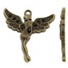 Pendente Fata 29x32x3 mm Color Bronzo Anticato, con Strass - 2 pz
